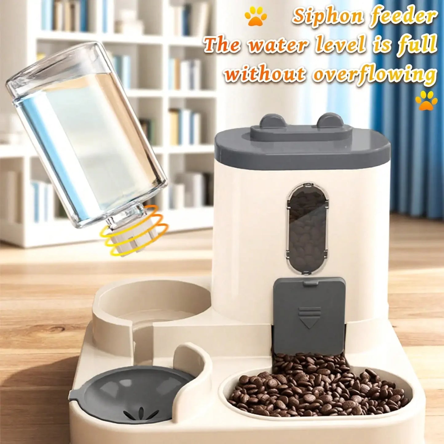 Automatic Pet Feeder And Gravity Water Dispenser