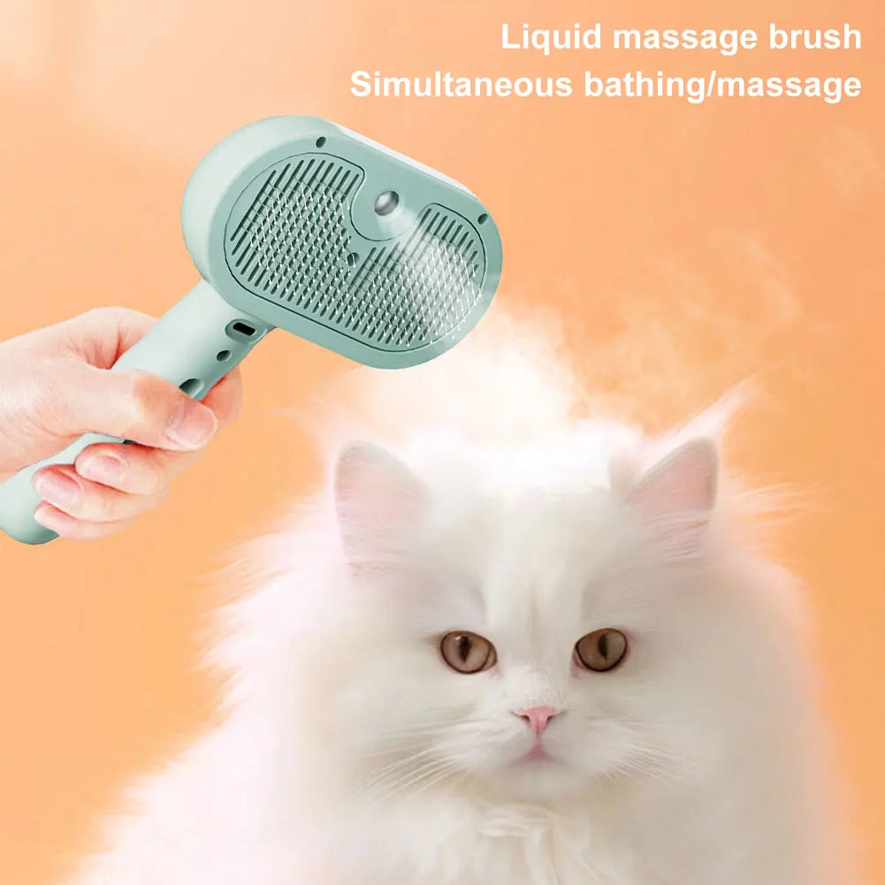 3 in 1 Cat Steam Grooming Brush with Release Button