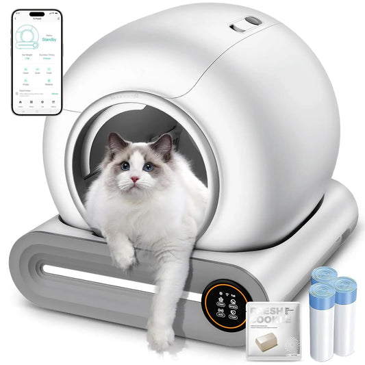 Automatic Litter Box, (2026) Multi-Function Upgrade Robot Self Cleaning Litter Box for Multiple Cats, 65L+9L Extra, Customized
