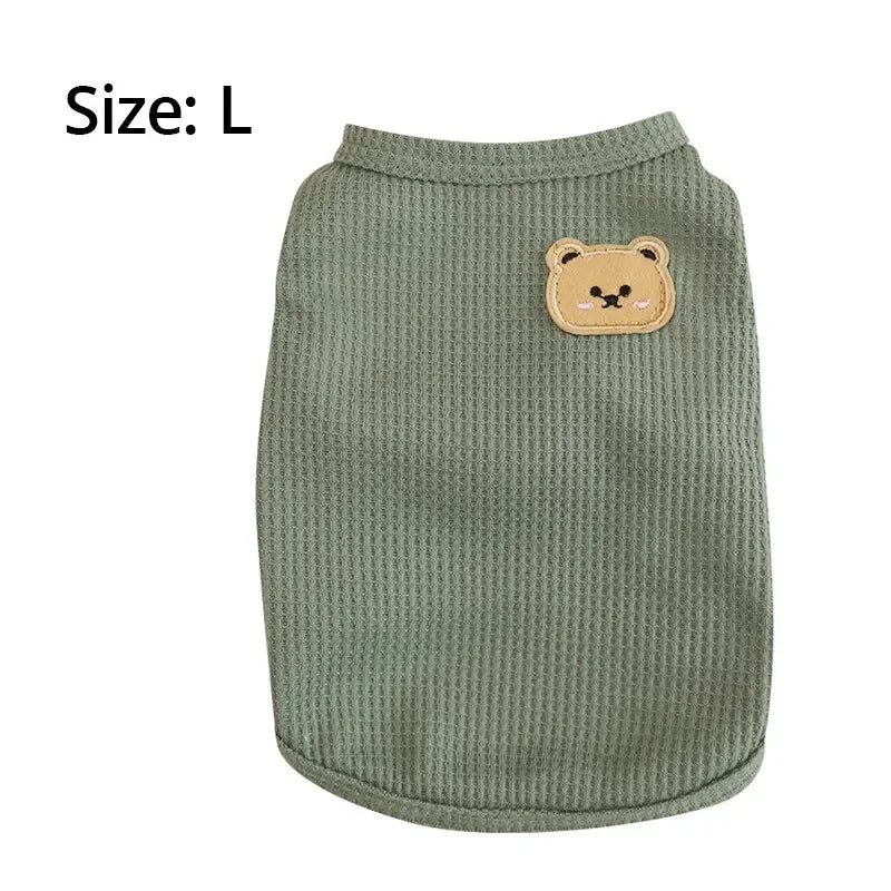 Summer Green Bear Pet Vest - Thin Breathable Dog & Cat Outfit