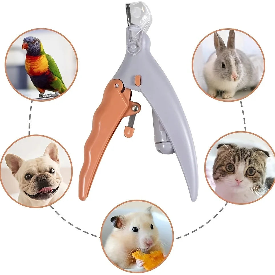 Pet Nail Clipper, Nail Trimmer for Dogs and Cats, Built-in LED Light, Steel Blades, Quick Trimming with Nail Collector