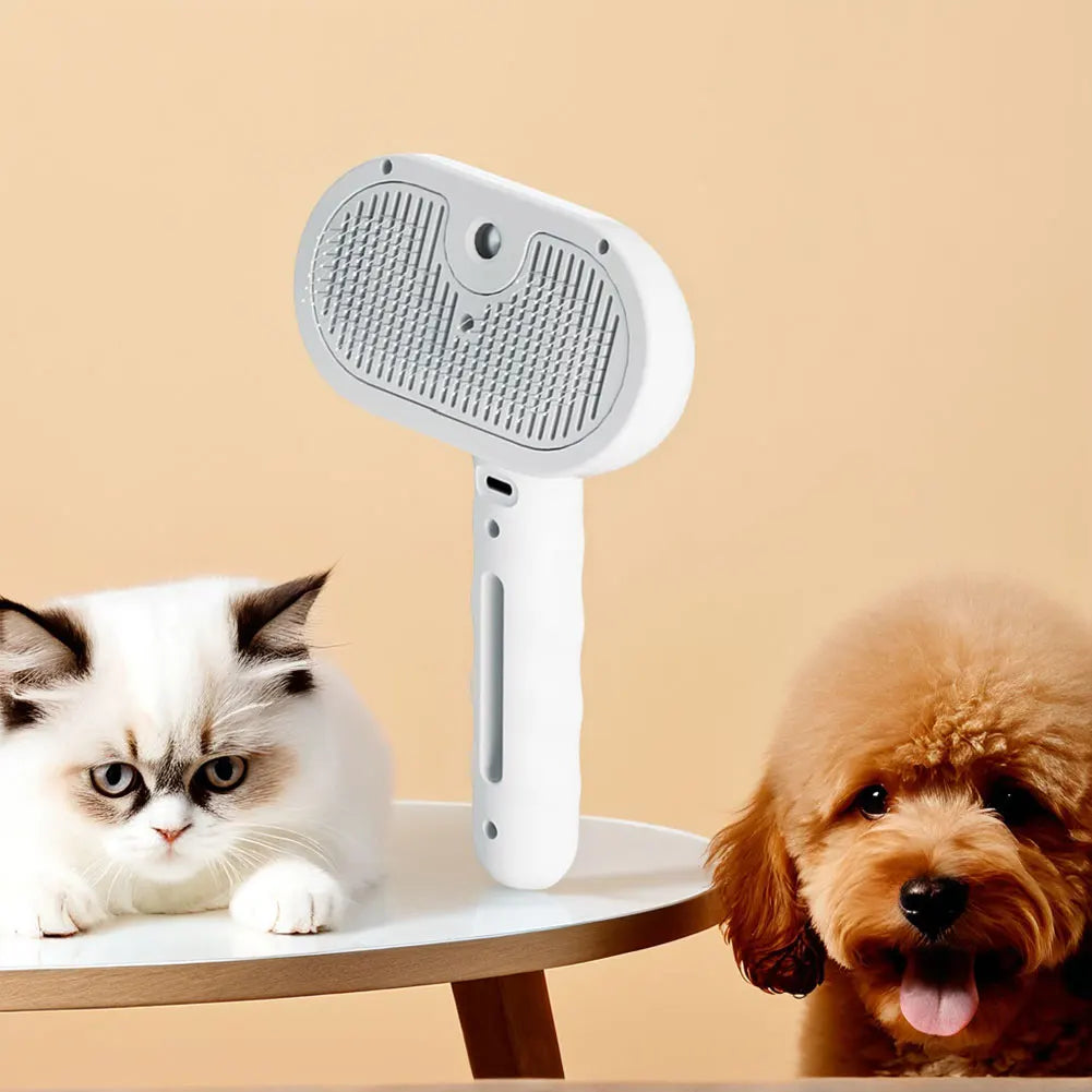 3 in 1 Rechargeable Pet Steam Brush with Release Button