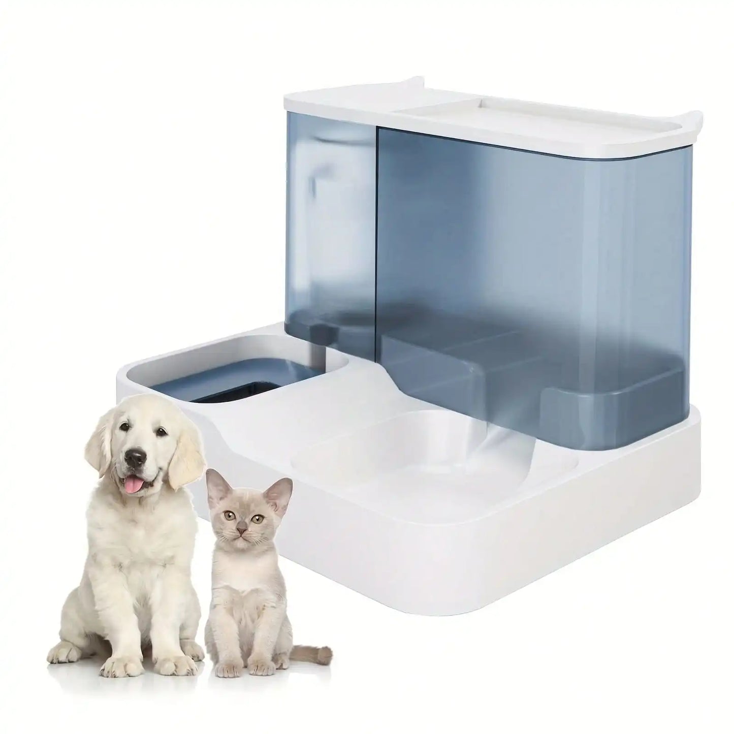 Automatic Visible Integrated Gravity-Fed Cat & Small Pet Food And Water Dispenser Set