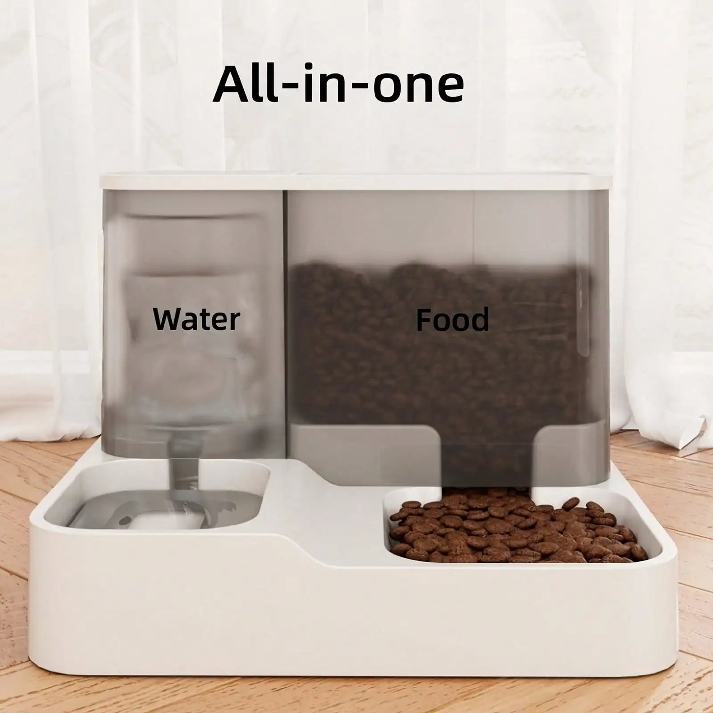 Automatic Visible Integrated Gravity-Fed Cat & Small Pet Food And Water Dispenser Set