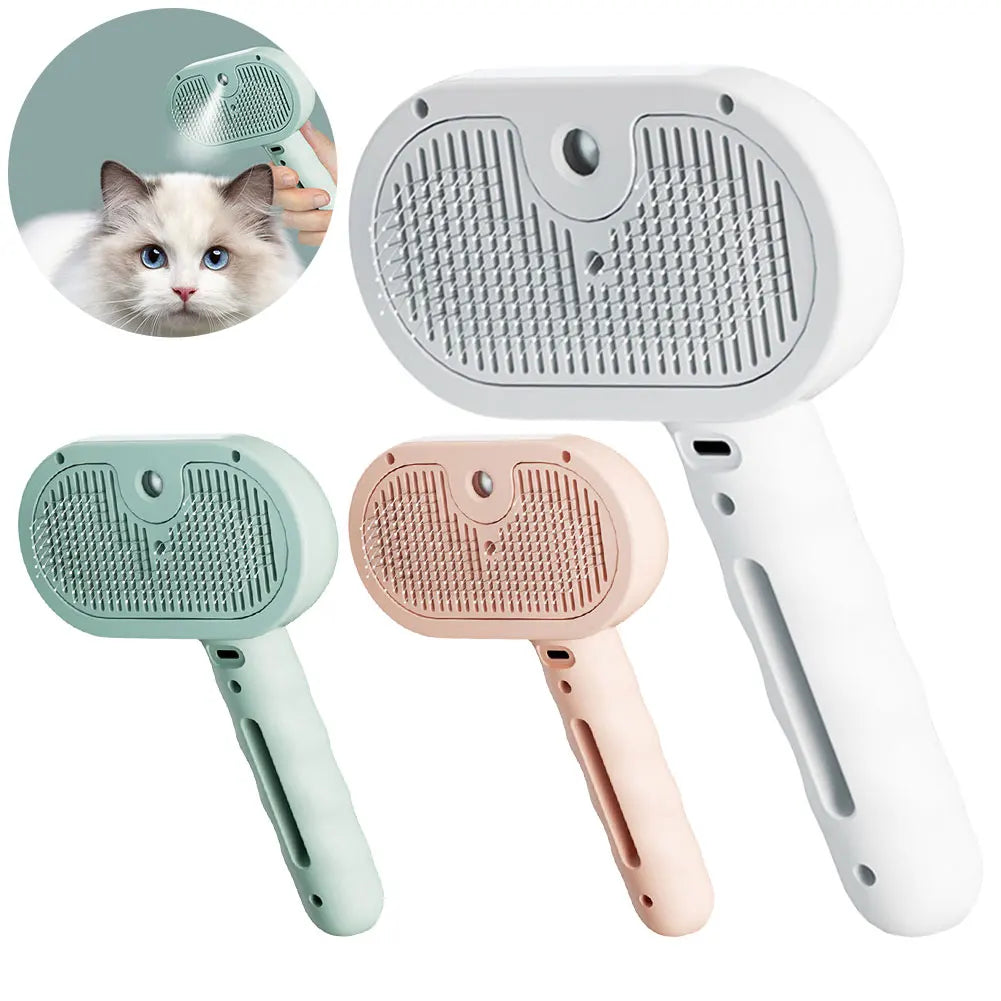 3 in 1 Rechargeable Pet Steam Brush with Release Button