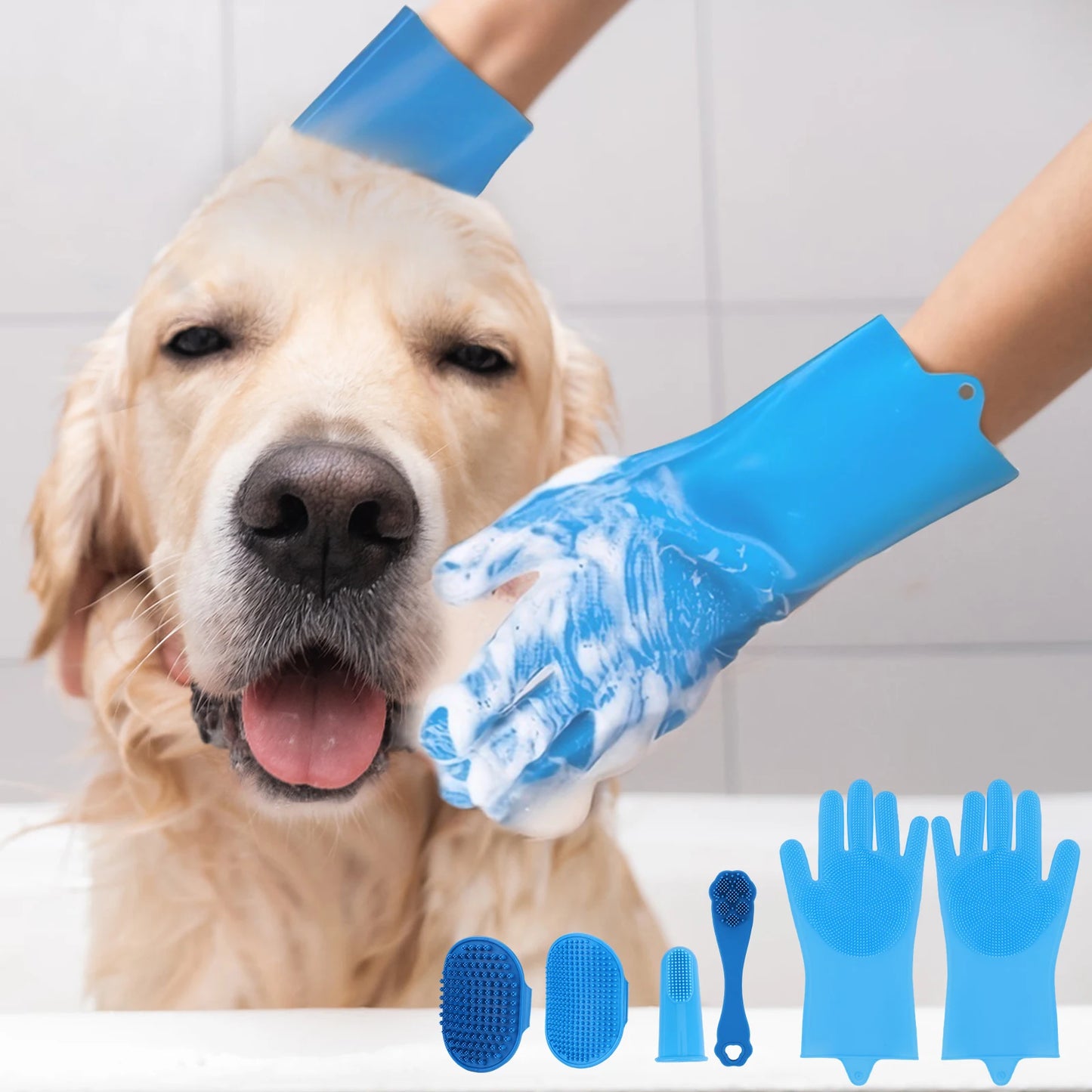 6PCS Pet Silicone Grooming Kit
