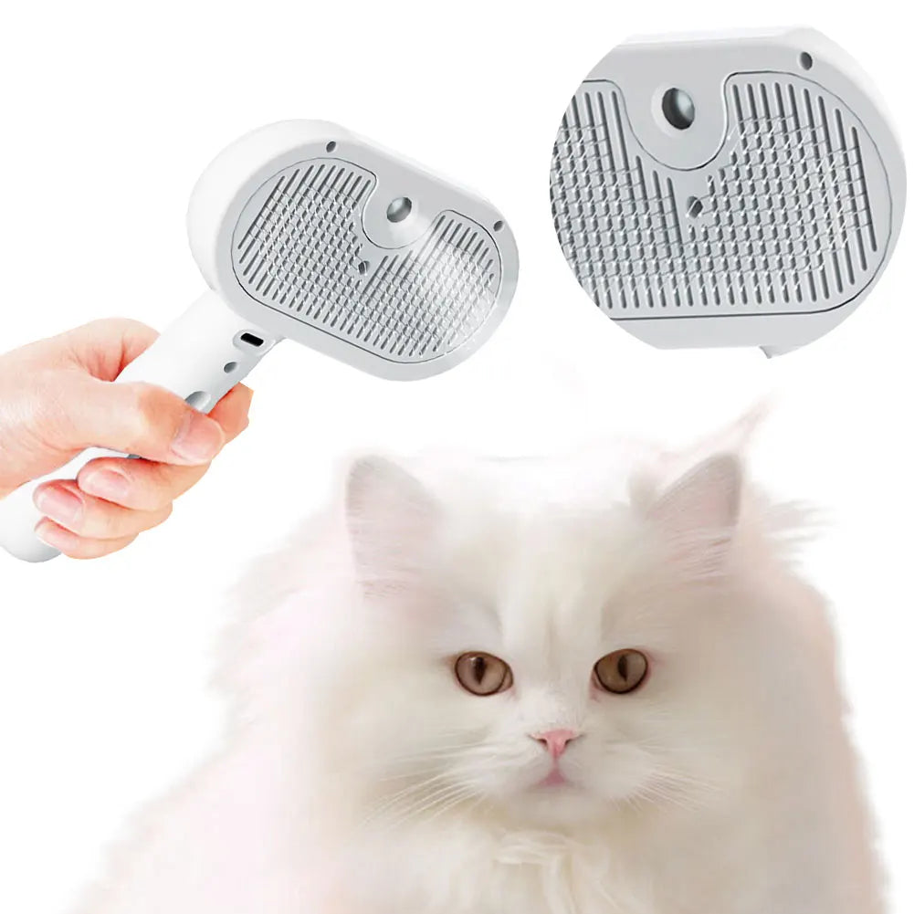 3 in 1 Rechargeable Pet Steam Brush with Release Button