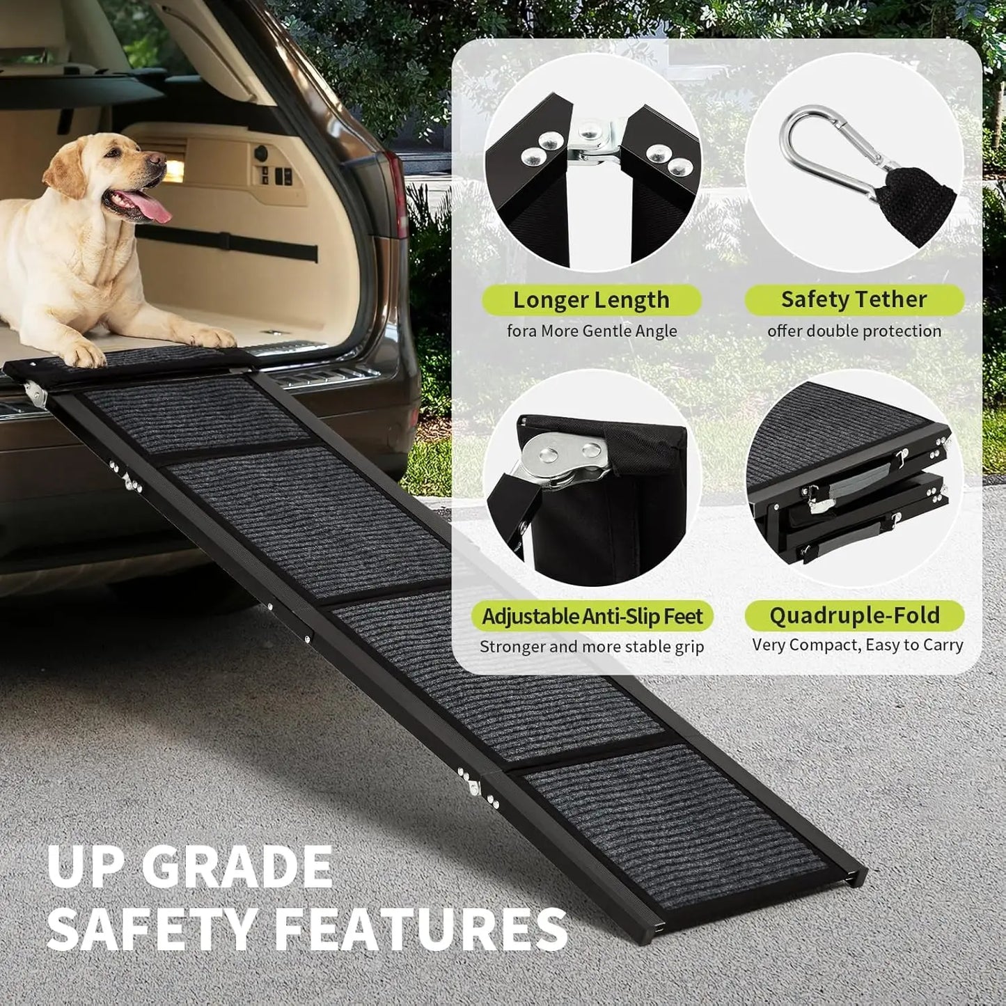 Non-Slip Surface Portable Outdoor Dog Car Ramp Up to 250 LBS