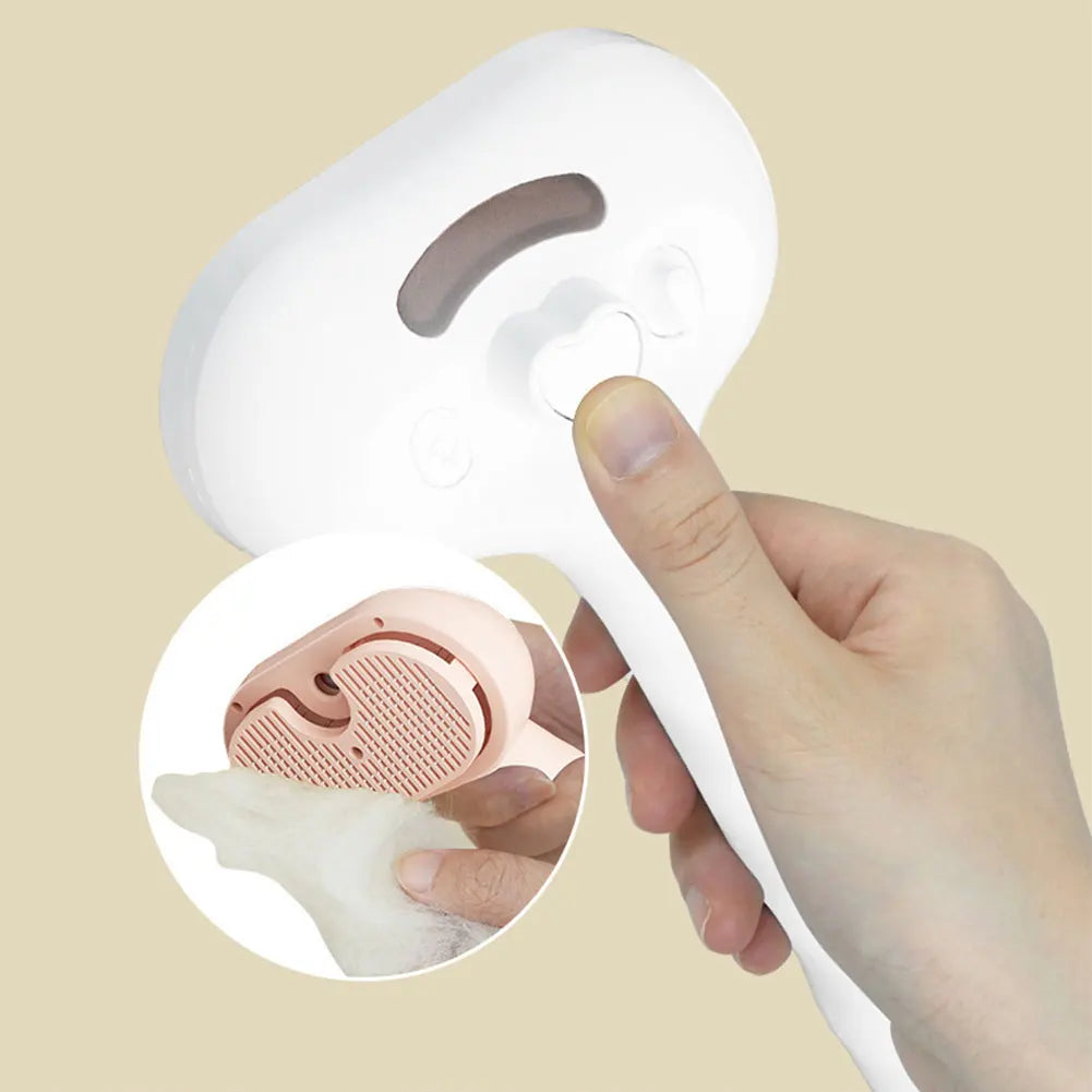 3 in 1 Cat Steam Grooming Brush with Release Button