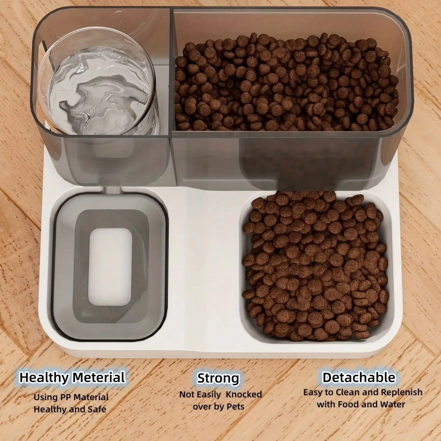 Automatic Visible Integrated Gravity-Fed Cat & Small Pet Food And Water Dispenser Set