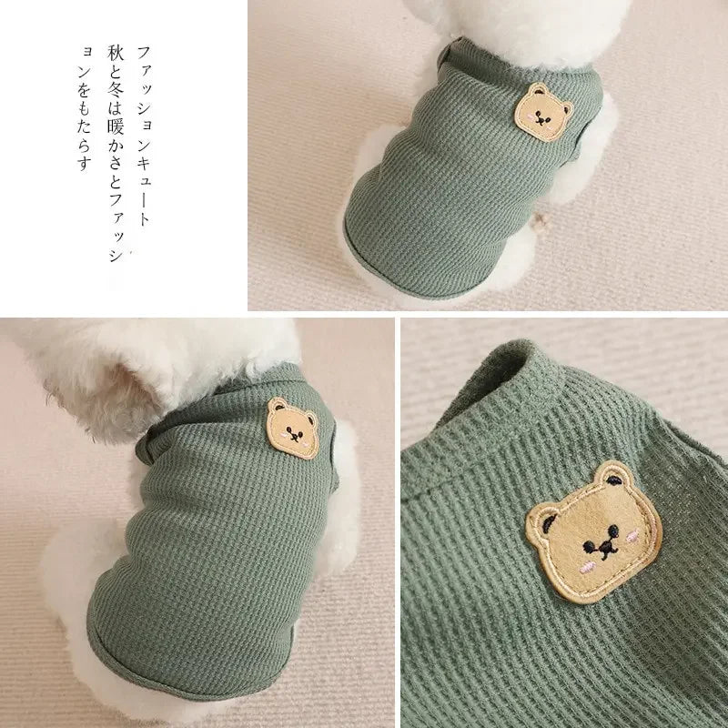 Summer Green Bear Pet Vest - Thin Breathable Dog & Cat Outfit