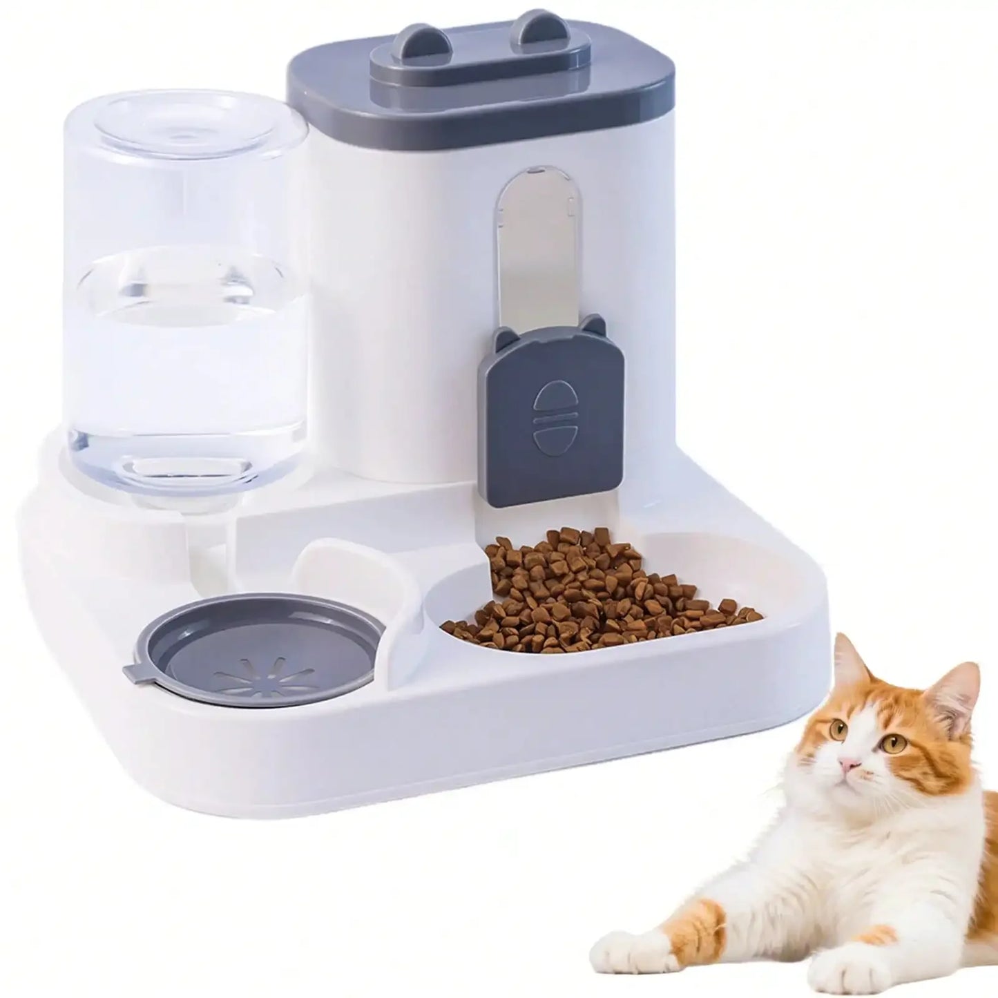 Automatic Pet Feeder And Gravity Water Dispenser