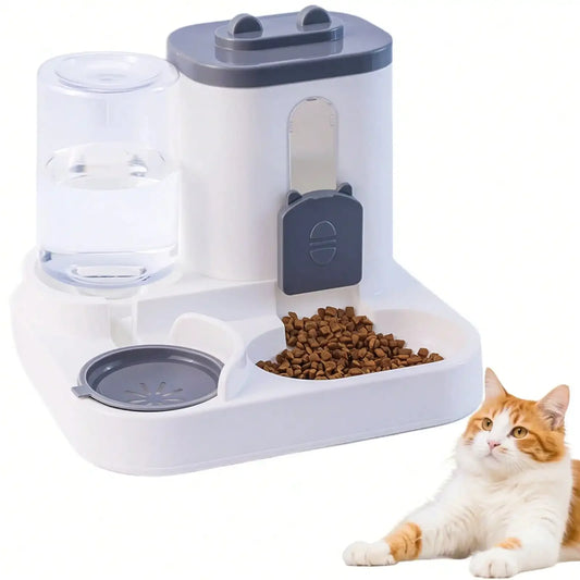 Automatic Pet Feeder And Gravity Water Dispenser