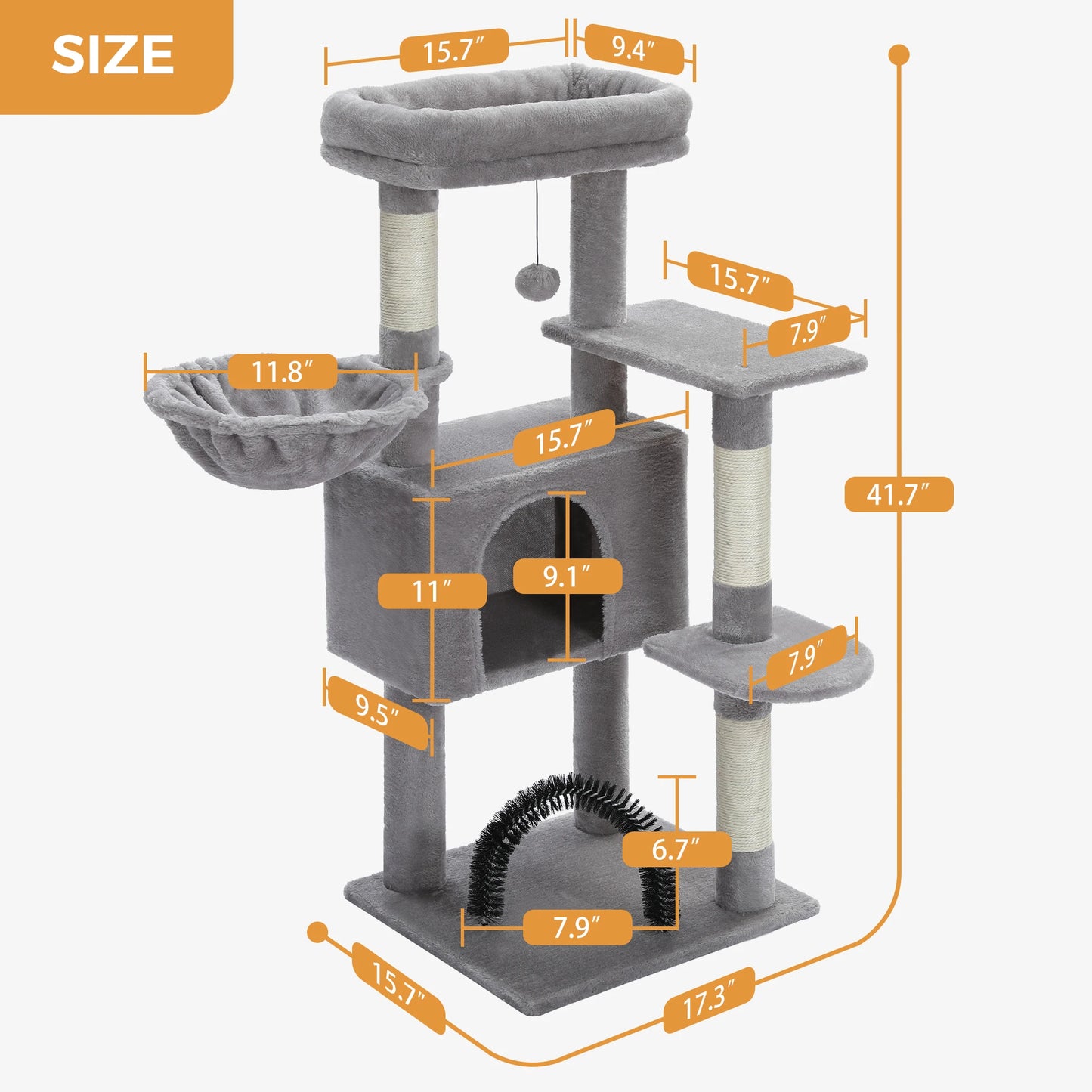 Multi-Level Cat Tree Tower with Sisal Scratching Posts and Pad Soft Top Perch Large Cat Condo for Indoor Cat Scratchers Cat Toys