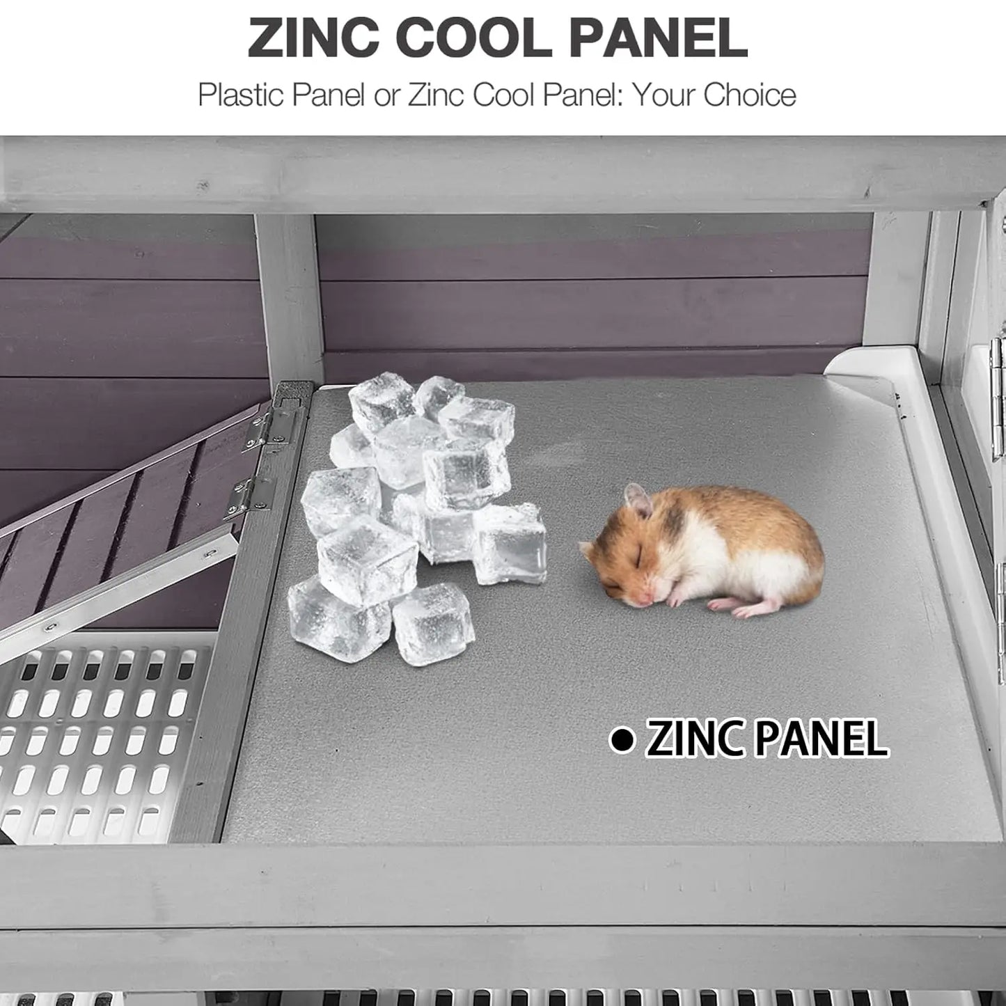 Guinea Pig Cages with Wheels, Large Hamster Cage with Anti-Chewing Ramp and Hideouts, Zinc Cool Plate