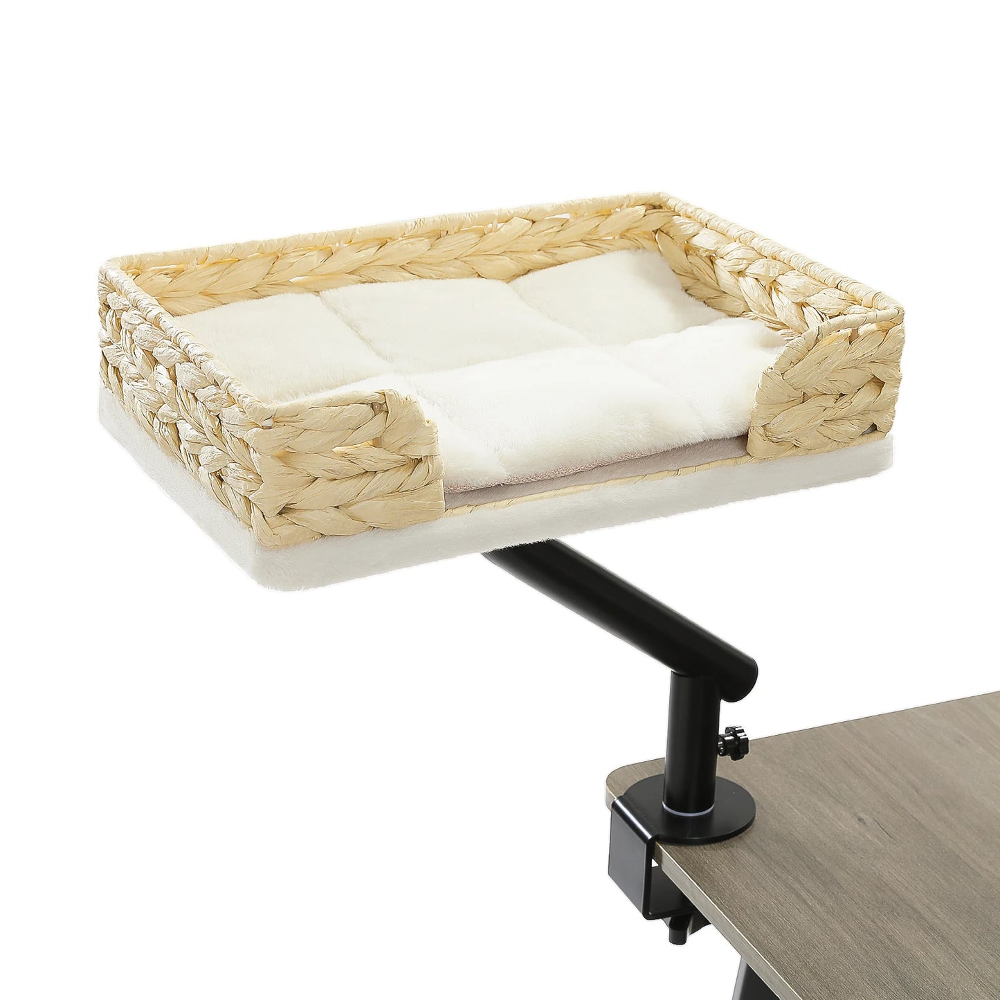 Cat Desk Bed, 360° Rotatable Cat Bed Stand for Indoor Cats, Adjustable Cat Basket
