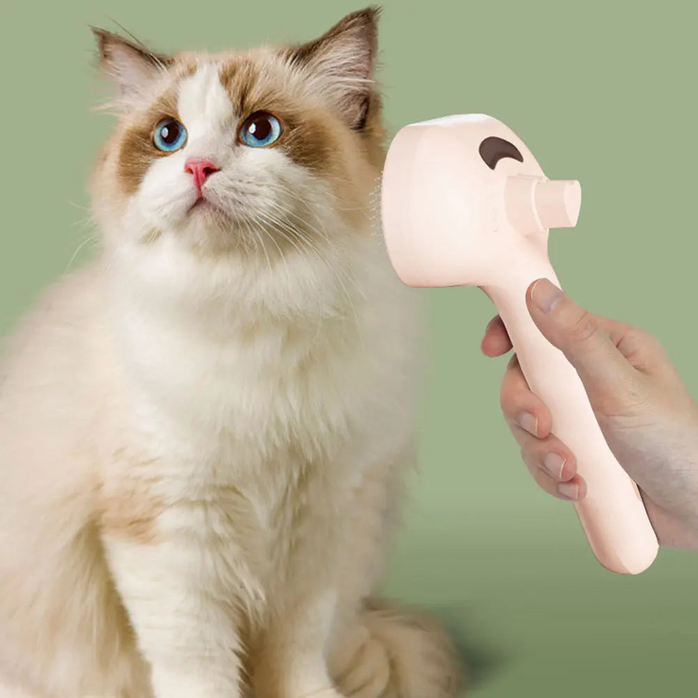 3 in 1 Cat Steam Grooming Brush with Release Button