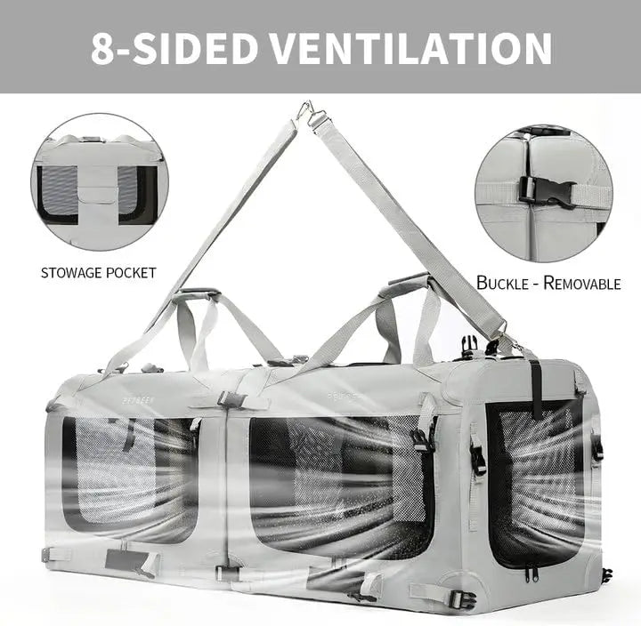 Extra Large Soft Sided Cat Carrier Portable Small Dog Carrier for 2 Cats 24''x16.5''x16'' Car Travel Pet Transport