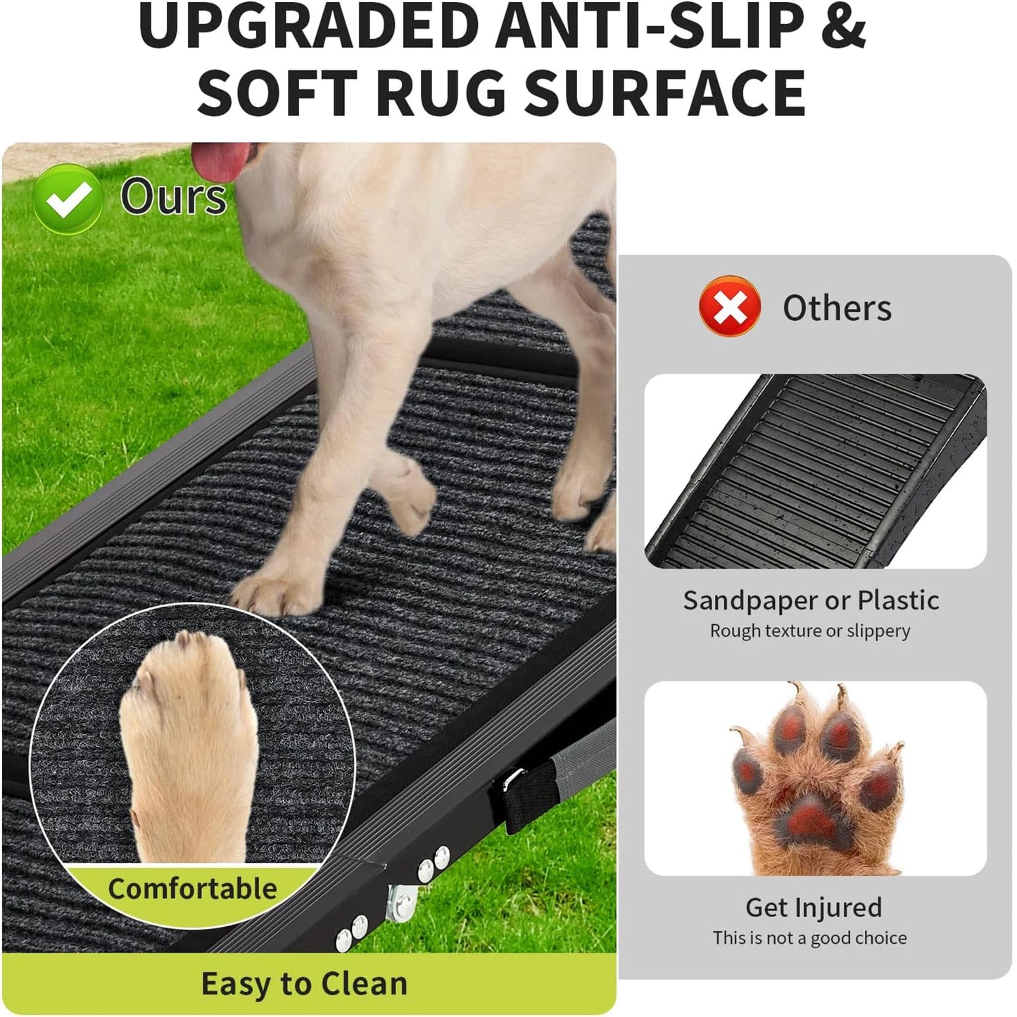 Non-Slip Surface Portable Outdoor Dog Car Ramp Up to 250 LBS