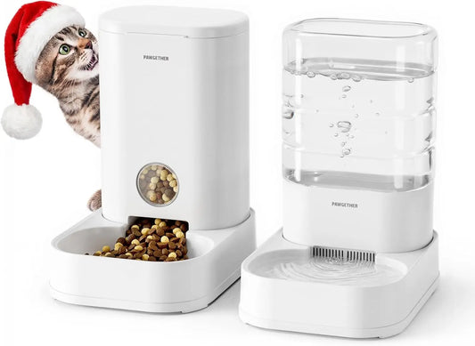 2-Pack Gravity Pet Feeder and Water Bowl Dispenser for Cats, Dogs, Puppies, Kittens