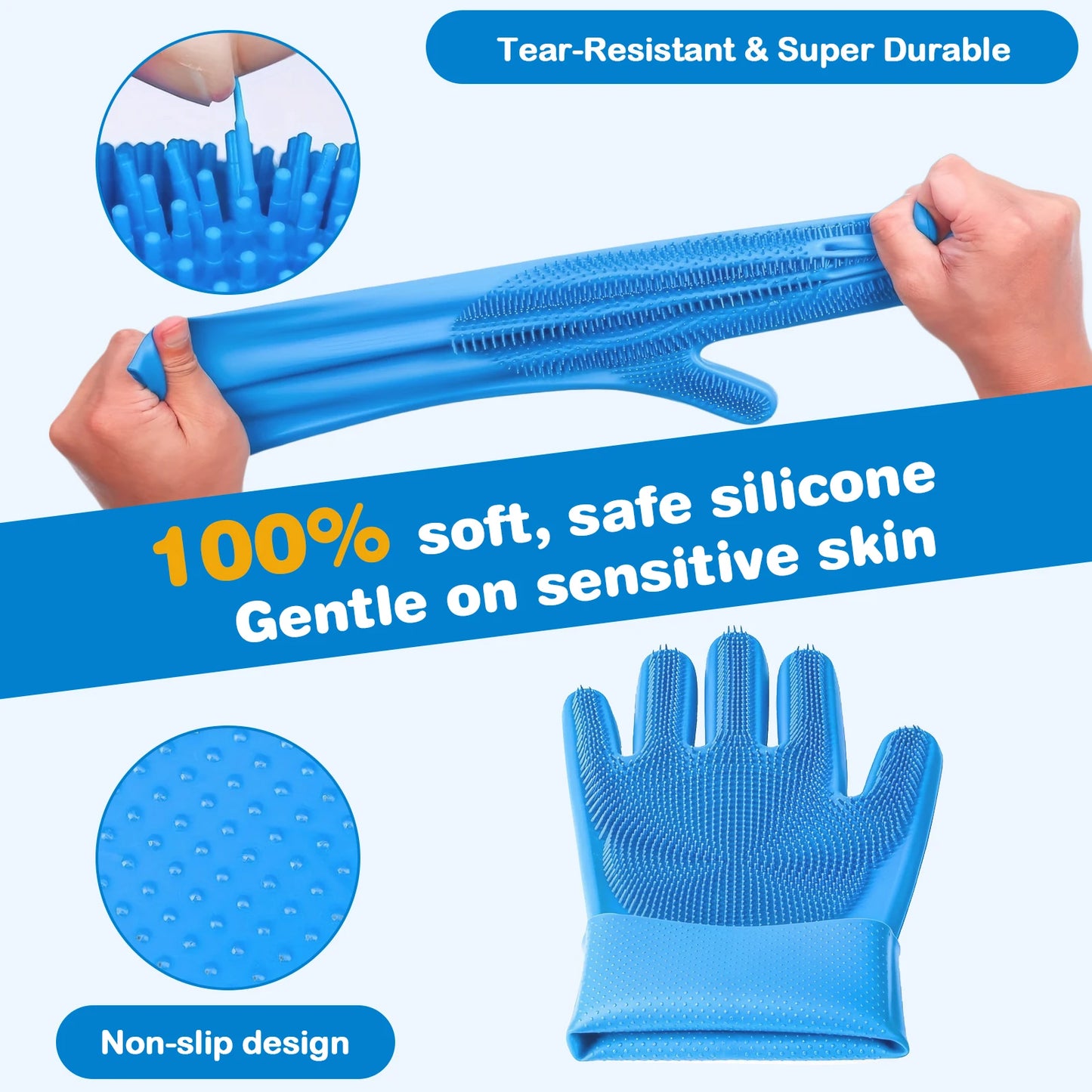 6PCS Pet Silicone Grooming Kit