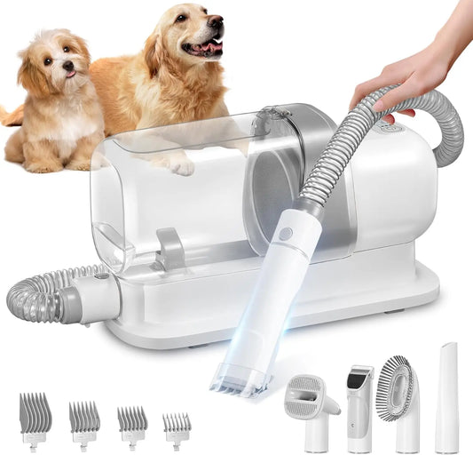 Dog Grooming Vacuum Kit with 2.3L Suction, 5 Tools for Pet Hair Removal, Low Noise Design