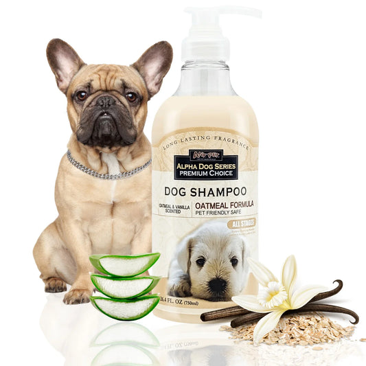 Alpha Dog Series Oatmeal Grooming Shampoo with Aloe Vera, pH-Balanced, Tear-Free, Long Lasting Fragrance, Gentle