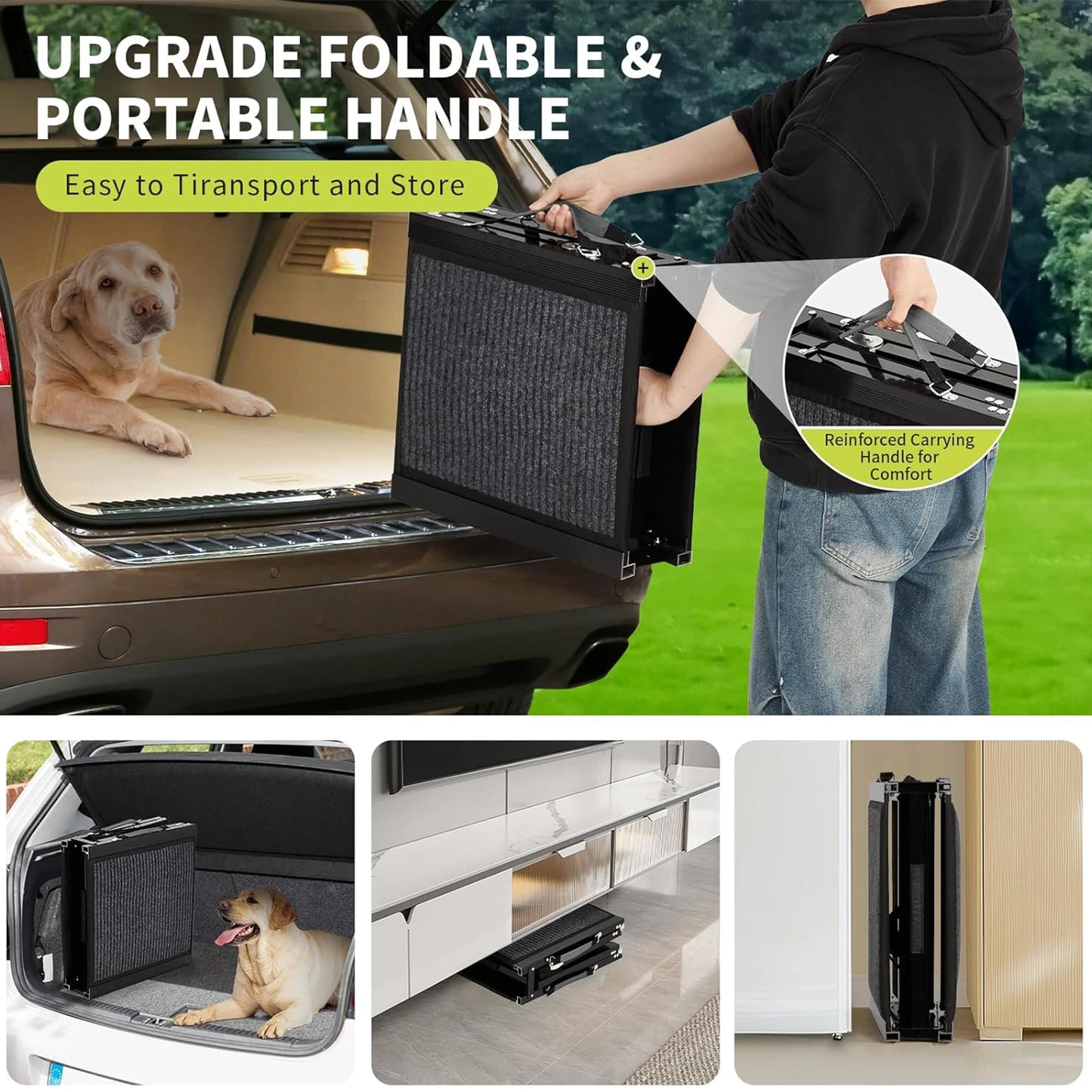 Non-Slip Surface Portable Outdoor Dog Car Ramp Up to 250 LBS
