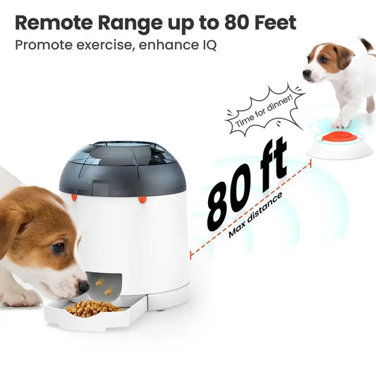 Dog Puzzle Feeder Toy, Interactive IQ Training, Electronic Treat Dispenser, Automatic Rechargeable with Remote for Food Dispensing