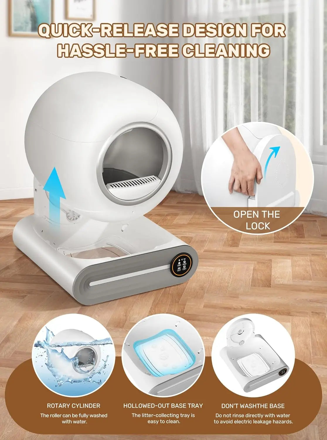 Automatic Litter Box, (2026) Multi-Function Upgrade Robot Self Cleaning Litter Box for Multiple Cats, 65L+9L Extra, Customized