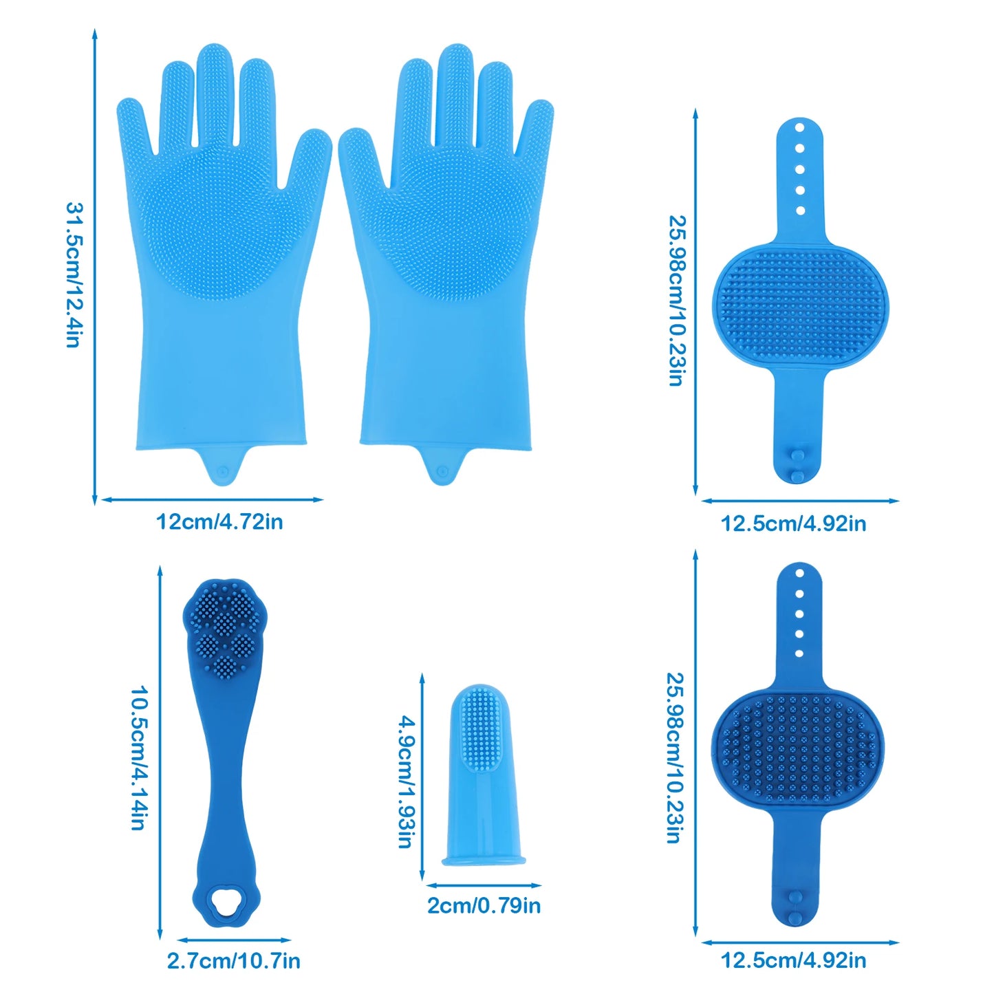 6PCS Pet Silicone Grooming Kit