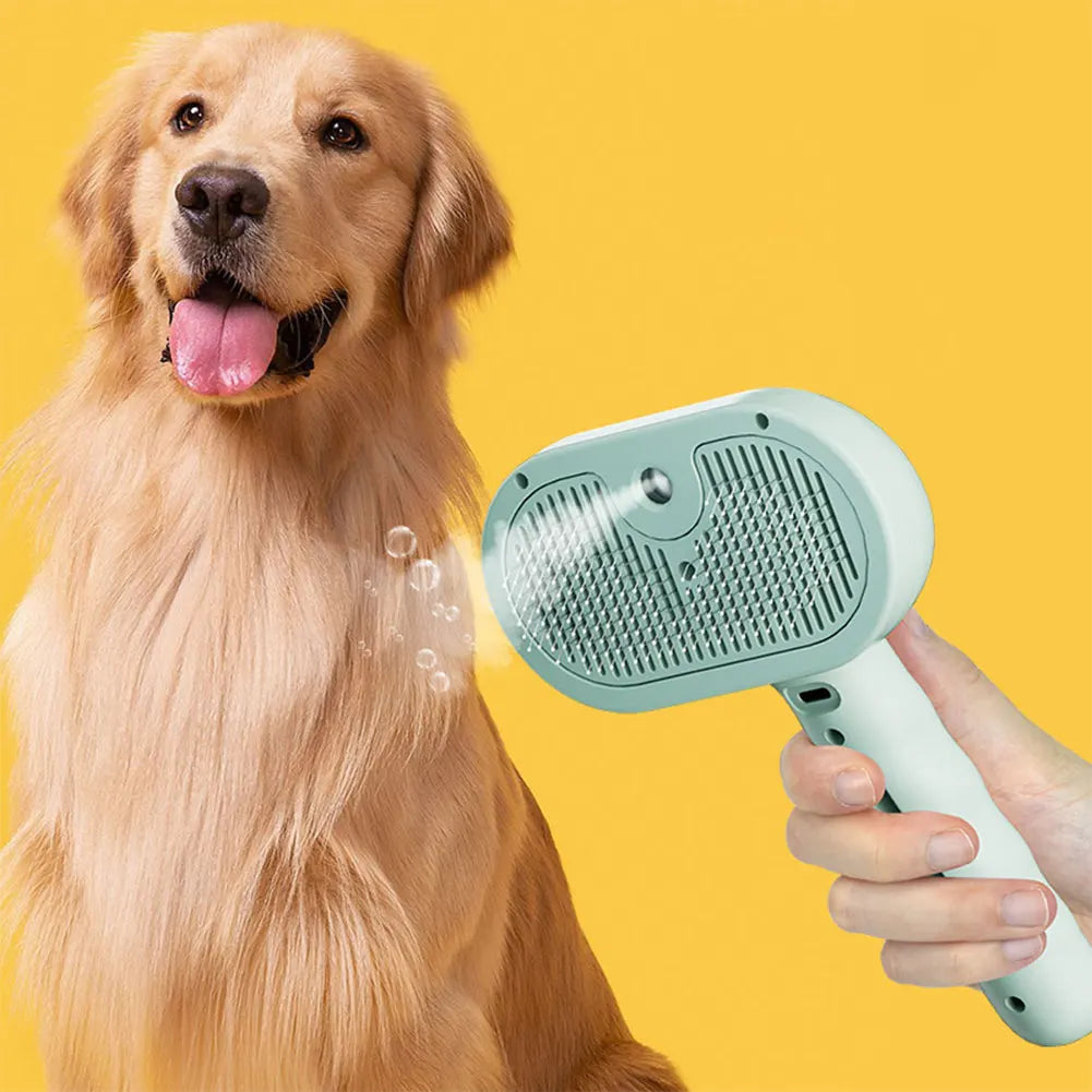 3 in 1 Rechargeable Pet Steam Brush with Release Button