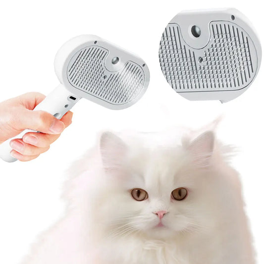3 in 1 Cat Steam Grooming Brush with Release Button