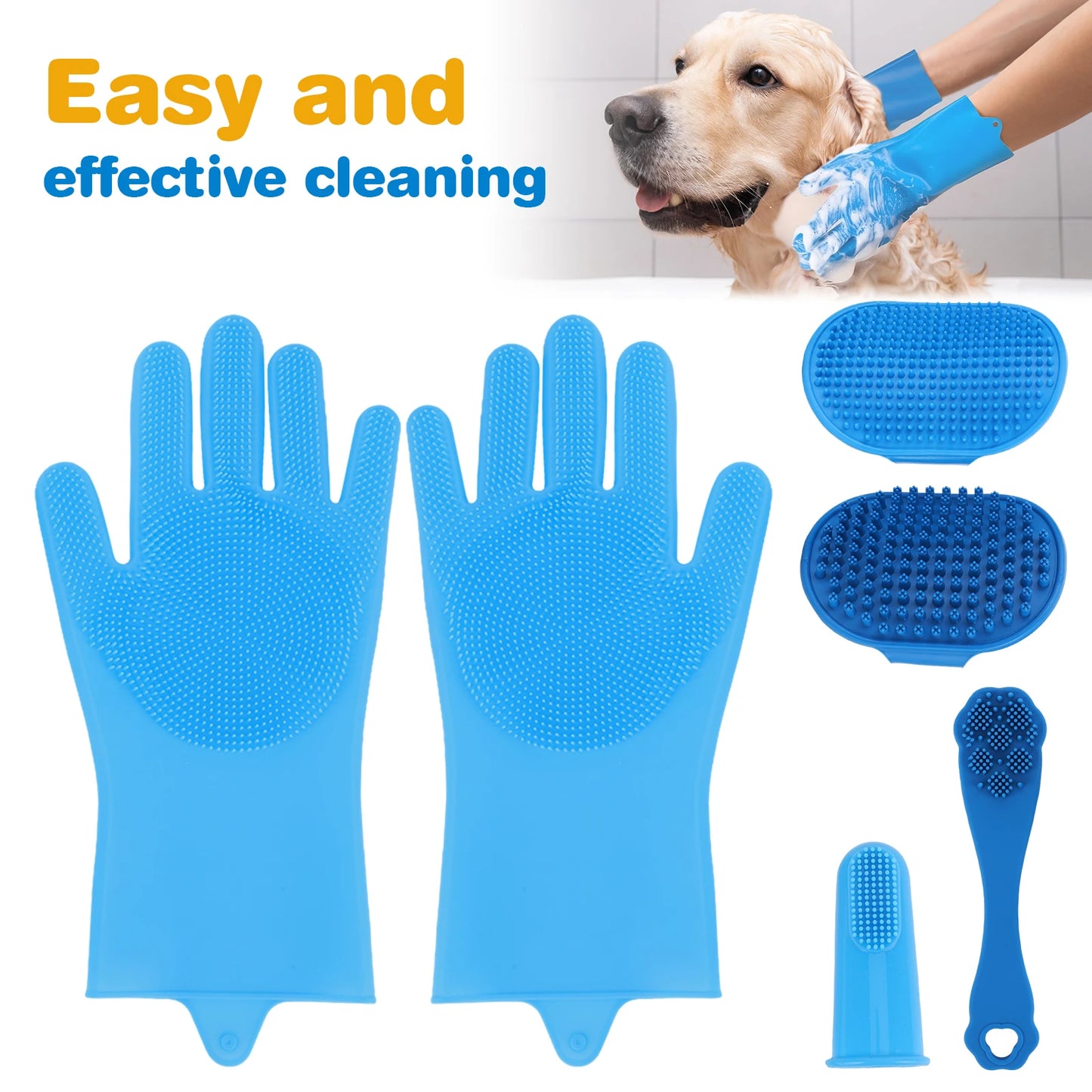 6PCS Pet Silicone Grooming Kit