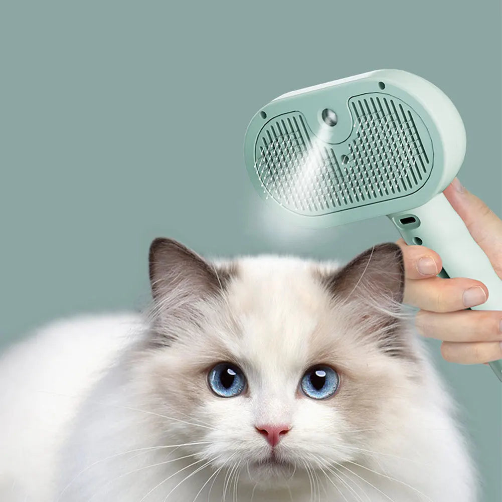 3 in 1 Rechargeable Pet Steam Brush with Release Button