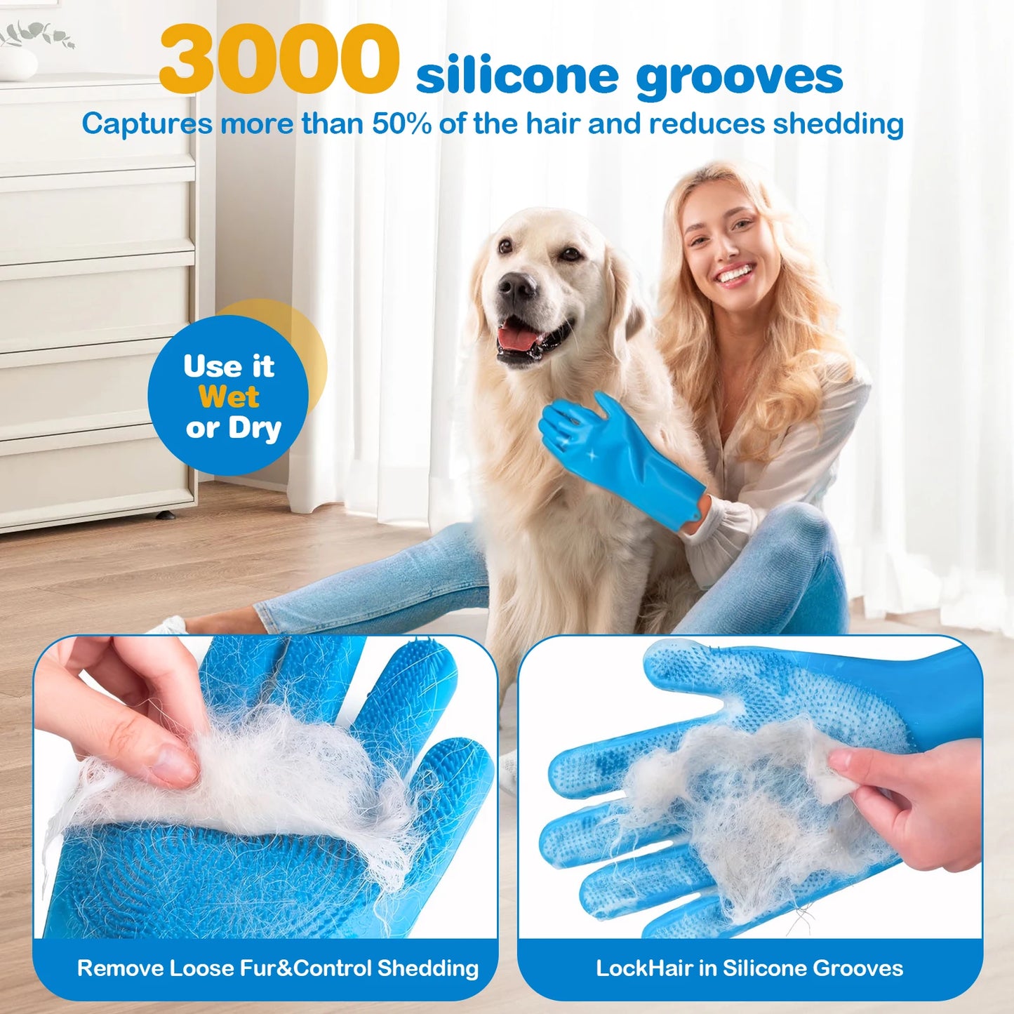 6PCS Pet Silicone Grooming Kit