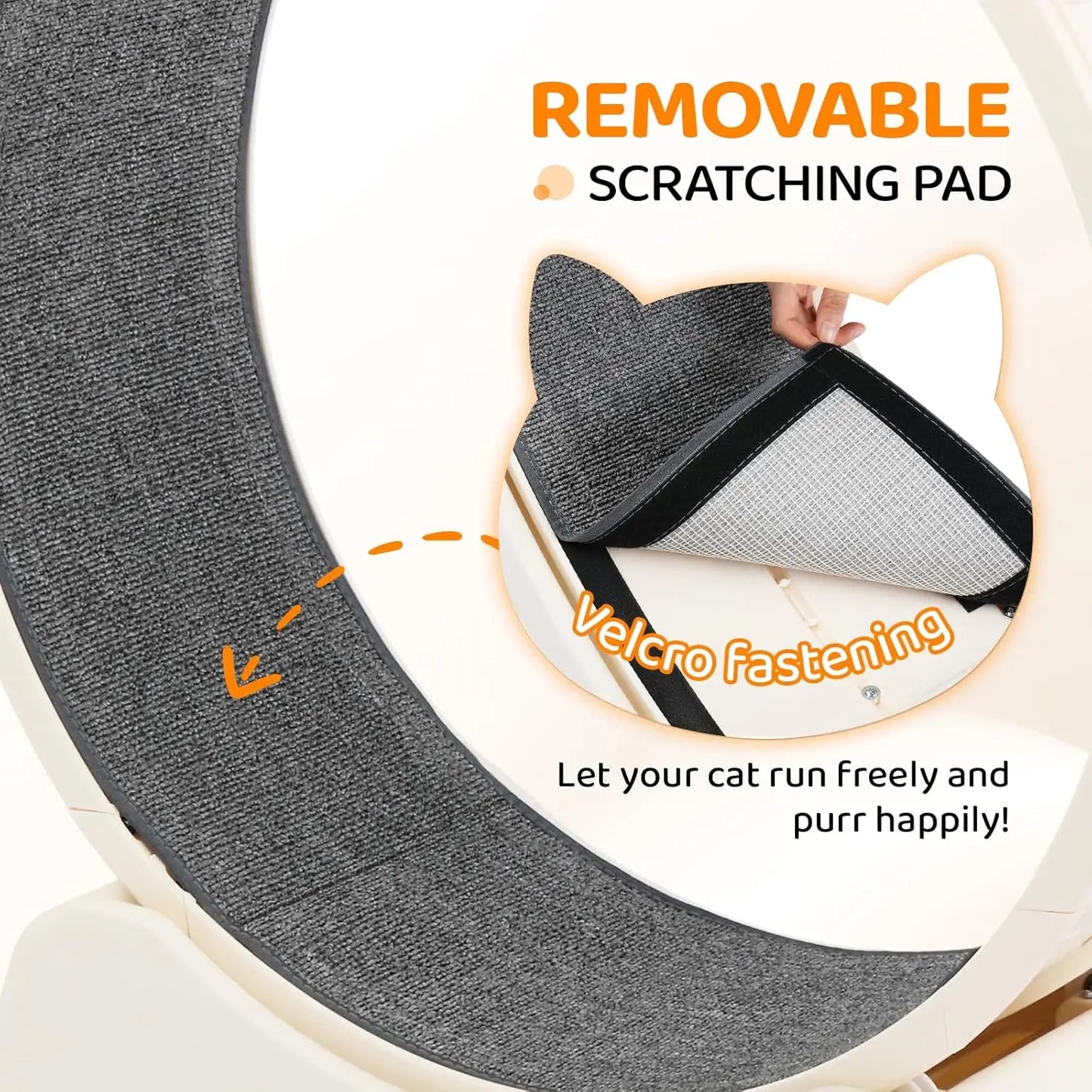 Cat Exercise Wheel, 31" Cat Treadmill for Indoor Cats, Cat Running Wheel with Carpeted Runway for Weight Loss