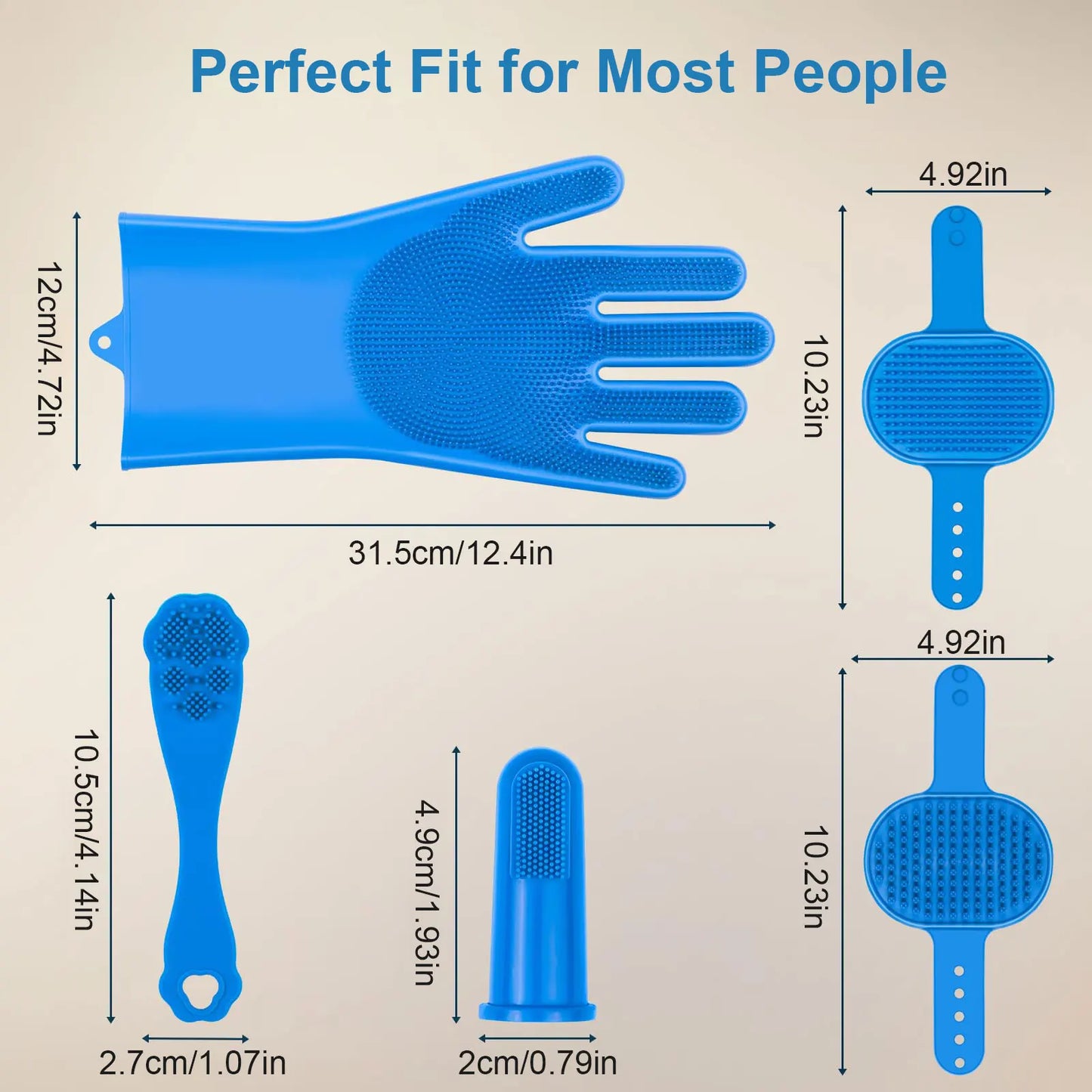 6PCS Pet Silicone Grooming Kit