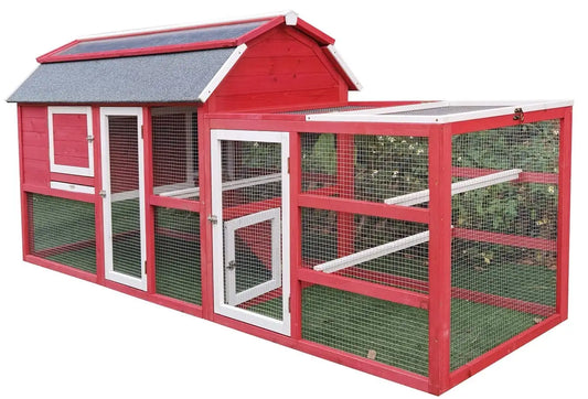 Large 102" Wood Chicken Coop Backyard Hen House Nesting Box & Run & Cleaning Tray New, Customized