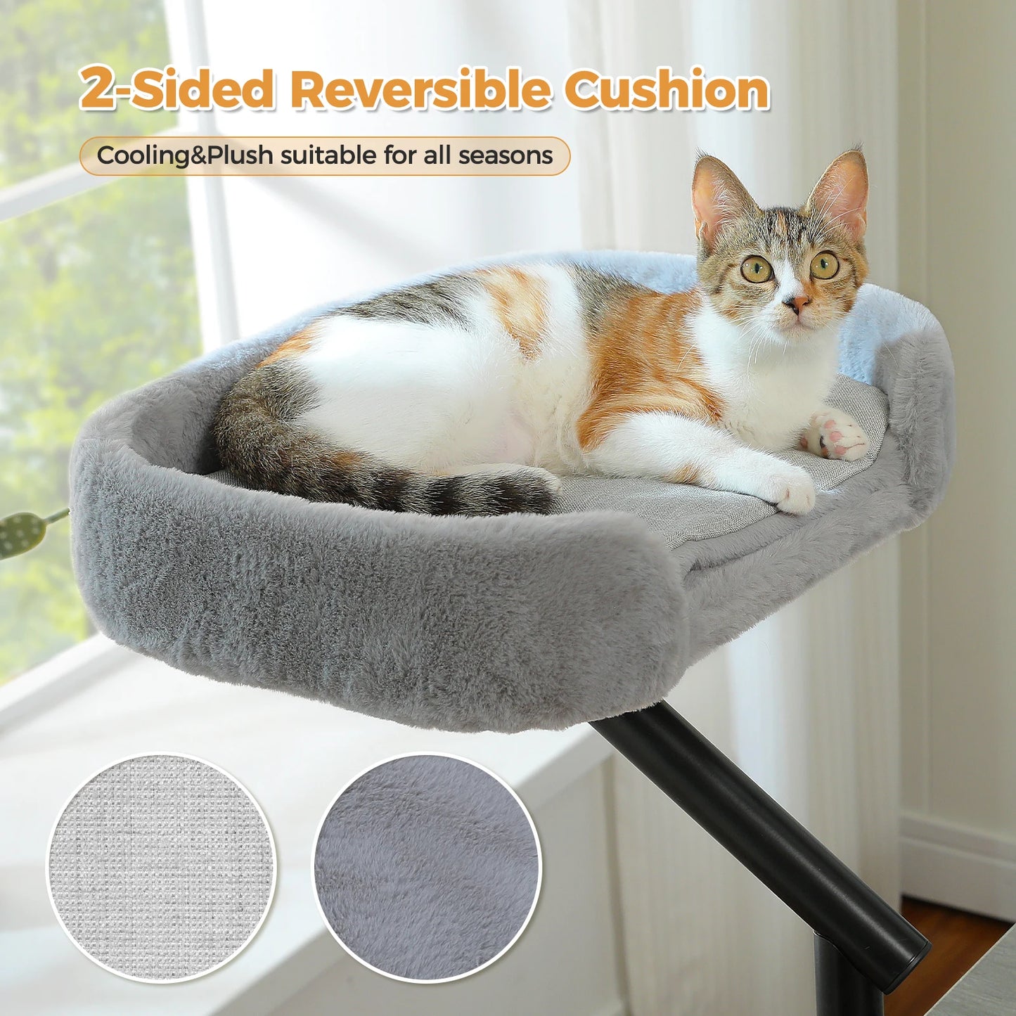 Cat Desk Bed, 360° Rotatable Cat Bed Stand for Indoor Cats, Adjustable Cat Basket