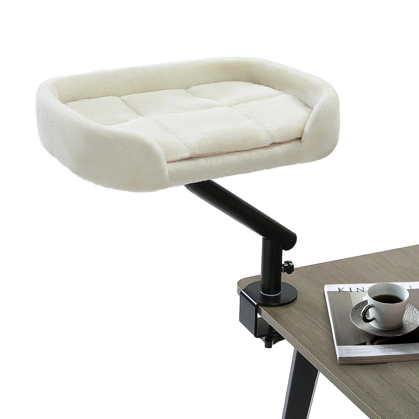 Cat Desk Bed, 360° Rotatable Cat Bed Stand for Indoor Cats, Adjustable Cat Basket