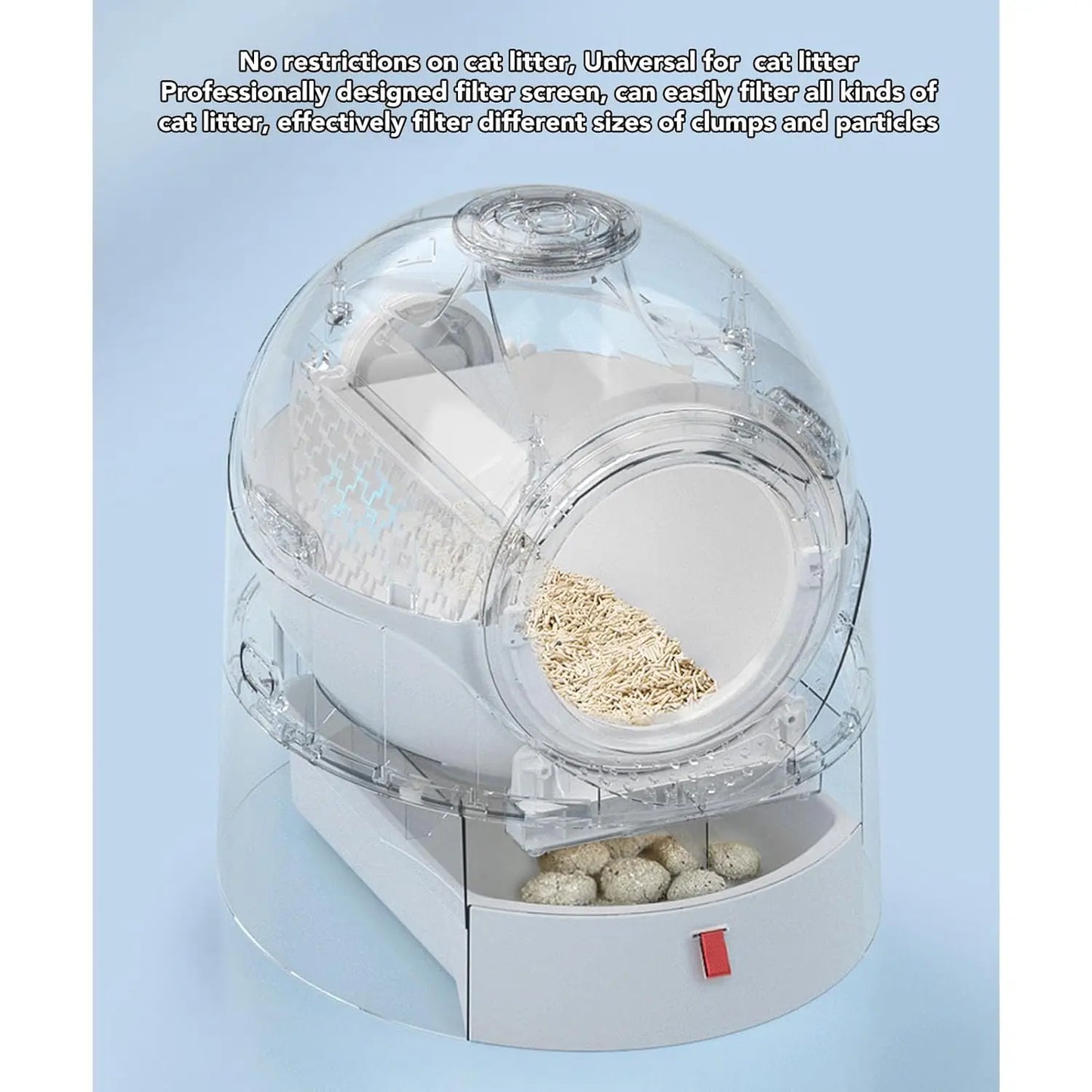 Automatic Cat Litter Box, 45L Large Capacity Anti Tipping Self Cleaning Cat Litter Box, Toilet with Manual Rotating, Customized