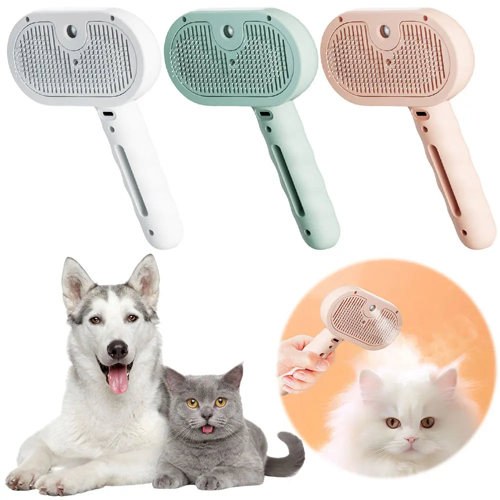 3 in 1 Rechargeable Pet Steam Brush with Release Button