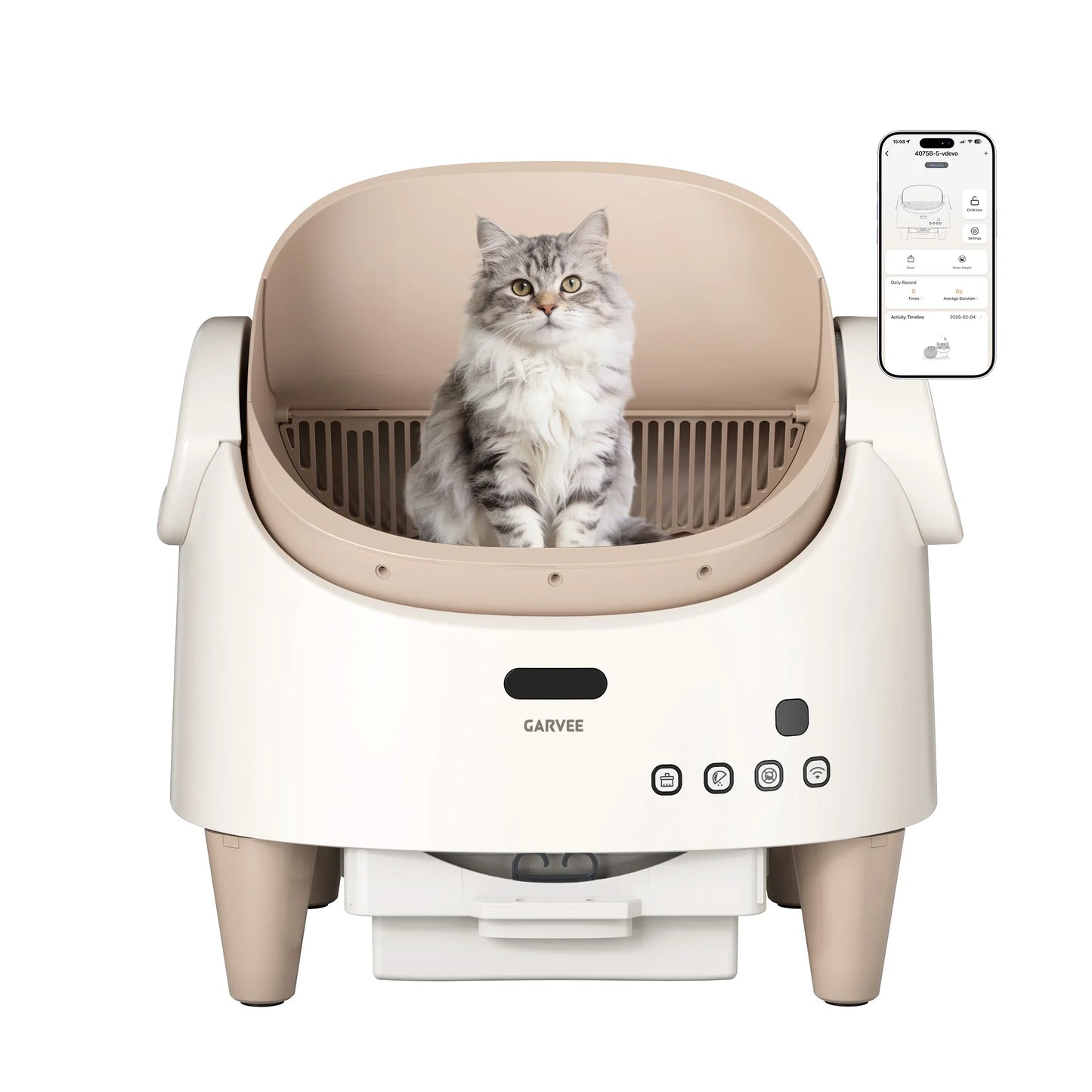 Self Cleaning Smart Litter Box APP Controlled Automatic Odor-Free Cat Toilet with Large Waste Bin for Single or Multi Cats